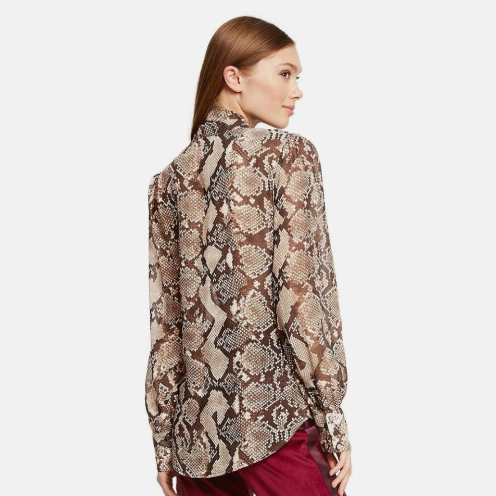 Altuzarra for Target Python Print Tie Neck.Blouse Size M - Picture 5 of 15